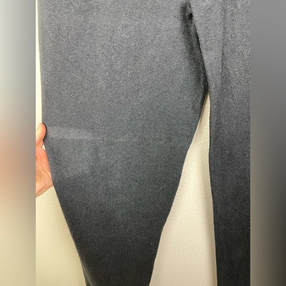 August Silk Women's Large Black Silk Wool Blend Straight Leg Pants Pull On Knit - Picture 12 of 16